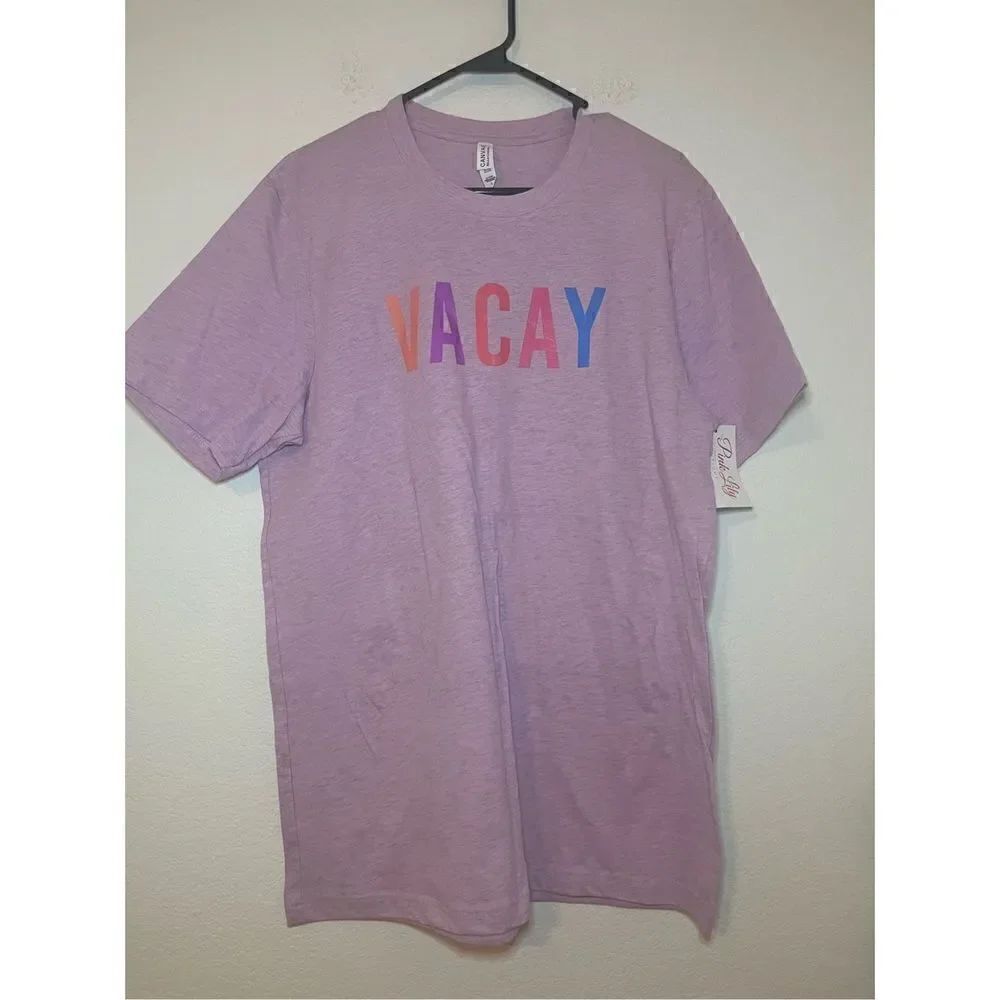 Pink Lily Vacation Vacay T-shirt New